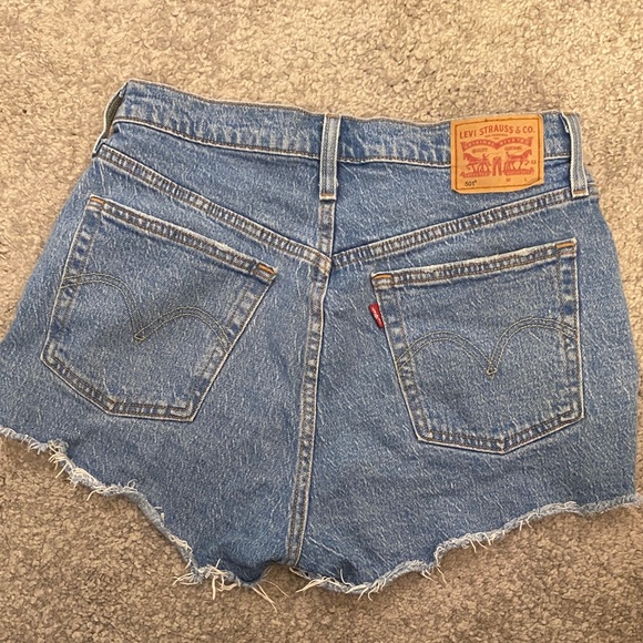 Levi's Blue Distressed Jean Shorts - Picture 2 of 2